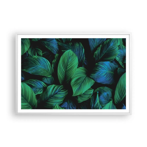 Affiche dans un cadre blanc - Poster - Dans la foule verte - 100x70 cm