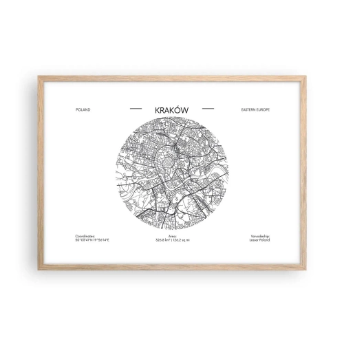 Affiche dans un chêne clair - Poster - Anatomie de Cracovie - 70x50 cm