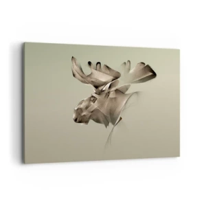 Impression sur toile - Image sur toile - Une image abstraite d'un élan sur un fond minimaliste - 100x70cm - La douce force de la paix - Décoration murale moderne pour le salon et la chambre ARTTOR