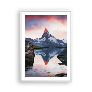 Affiche dans un cadre blanc - Poster - Le coeur des montagnes est chaud - 50x70 cm