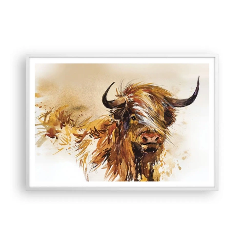 Affiche dans un cadre blanc - Poster - Fierté du chasseur - 100x70 cm