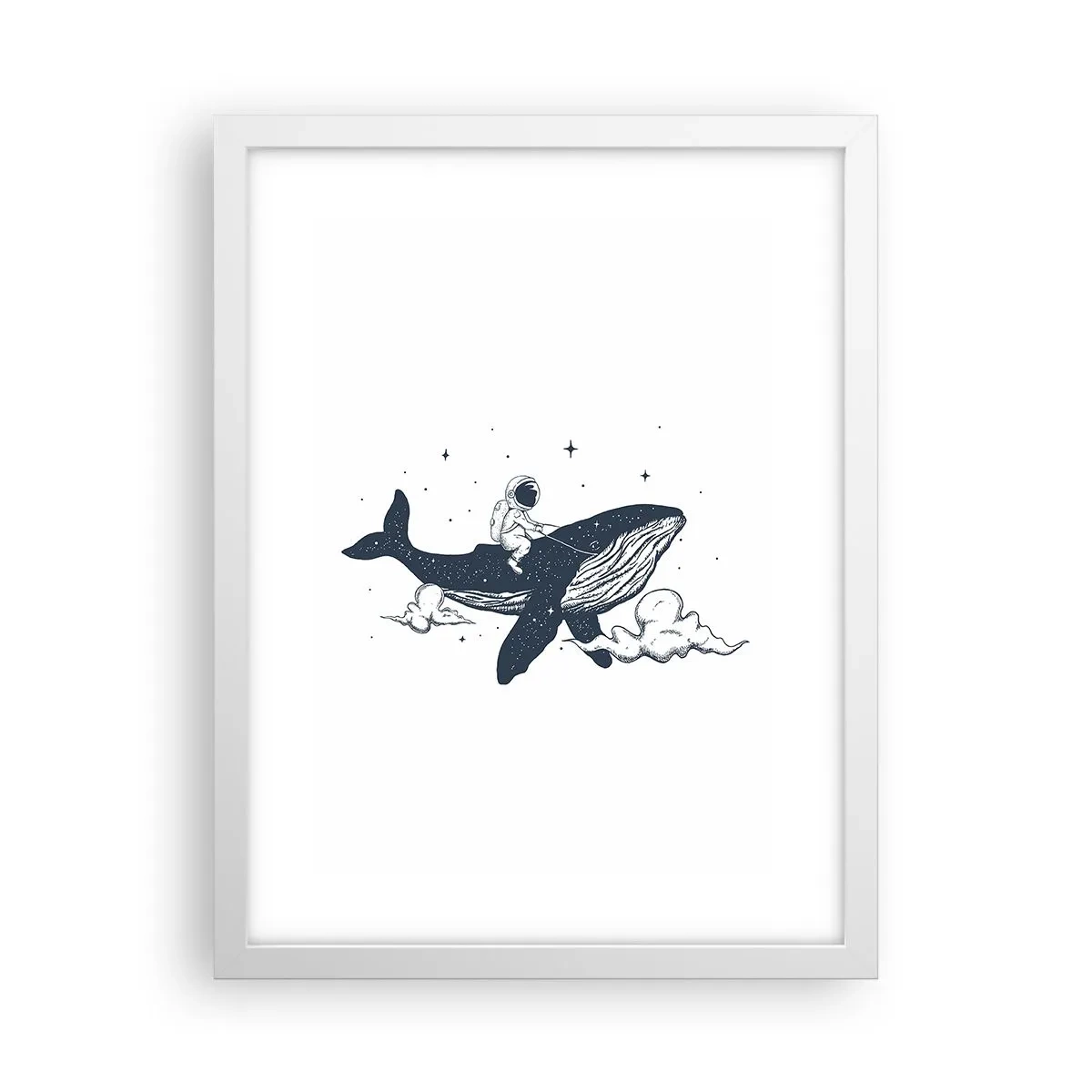 Affiche dans un cadre blanc - Poster - Aventure spatiale - 30x40 cm