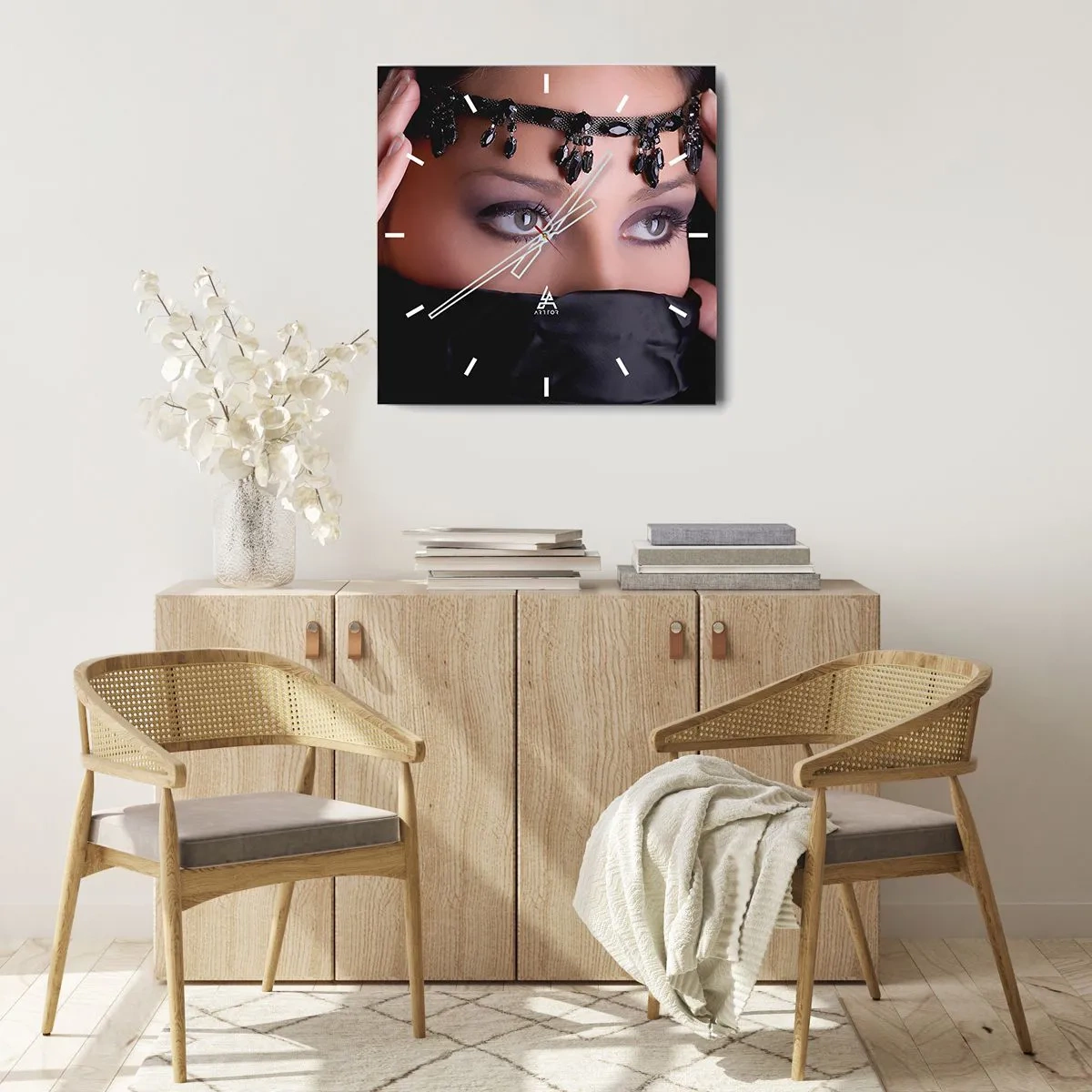 Horloge murale - Pendule murale - Tentation de mystère oriental - 40x40 cm