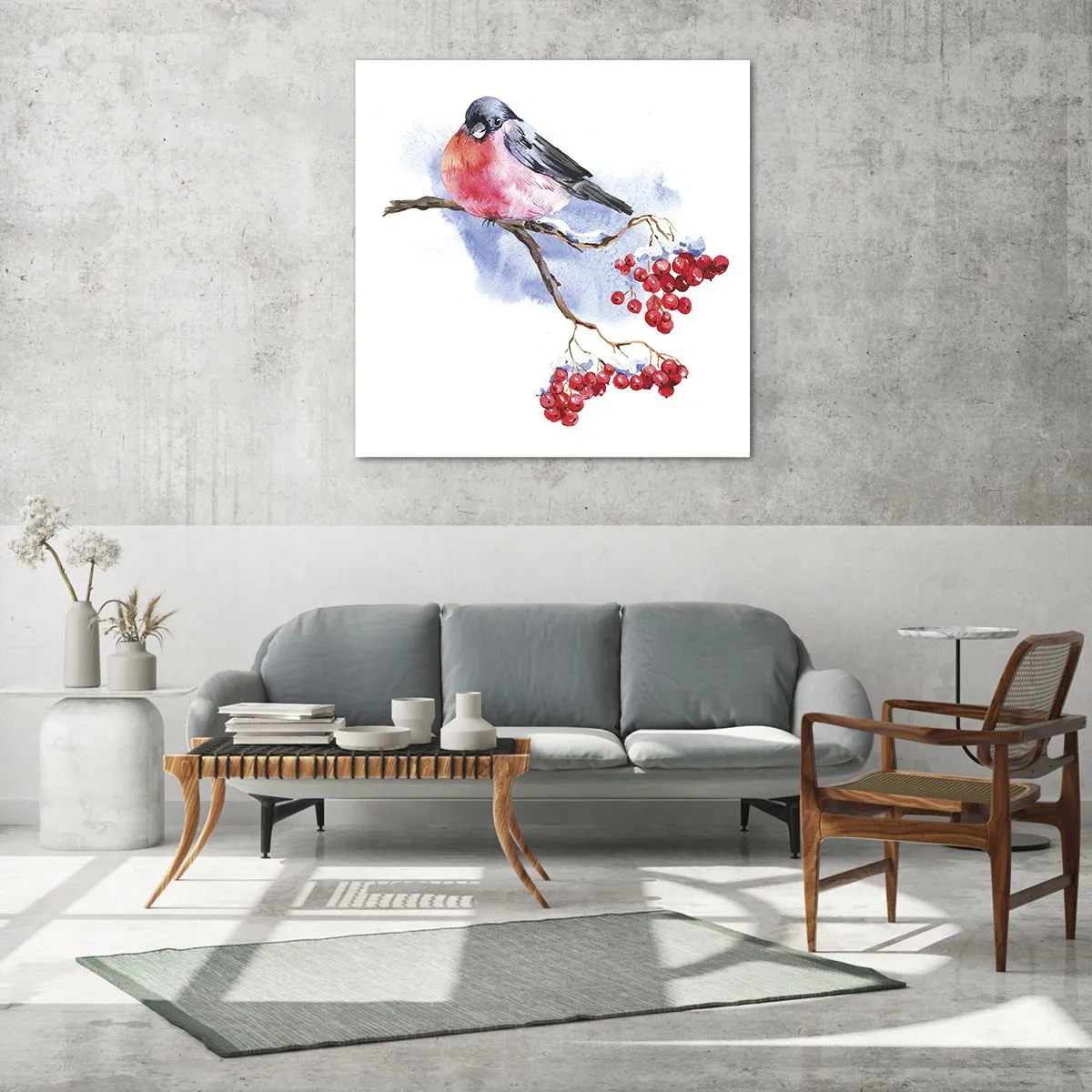 Impression sur verre - Image sur verre - L'hiver en couleurs - 70x70 cm