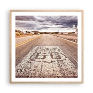 Affiche dans un chêne clair - Poster - Mother Road - une légende américaine - 60x60 cm