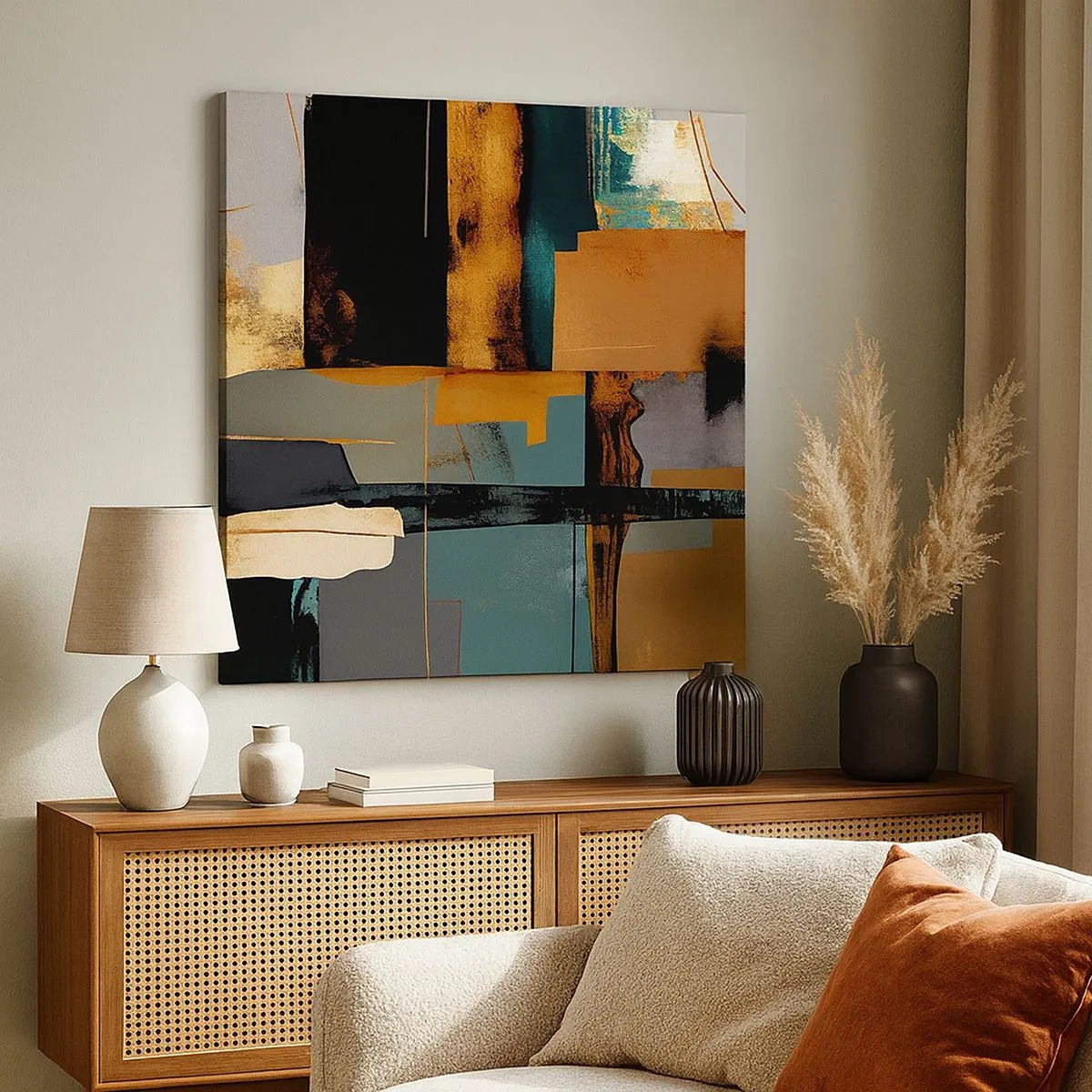 Impression sur toile - Image sur toile - Abstraction – lumière et ombre - 30x30 cm