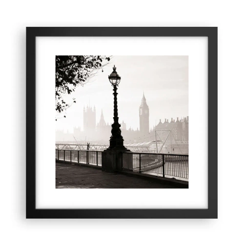 Affiche dans un cadre noir - Poster - Un matin londonien - 30x30 cm