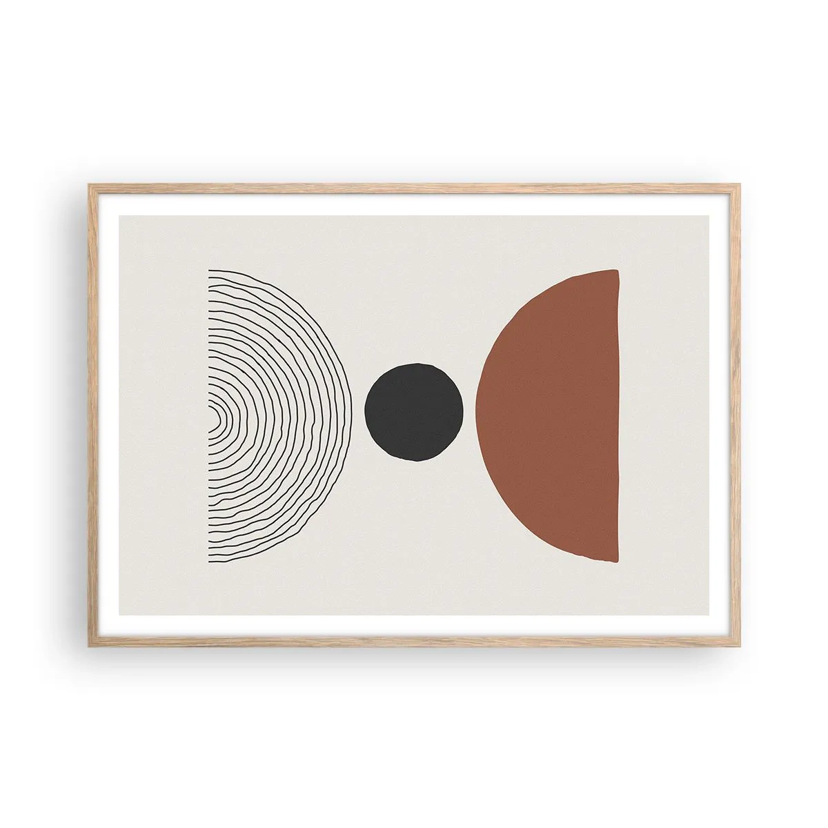 Affiche dans un chêne clair - Poster - Au centre de l'attention - 100x70 cm