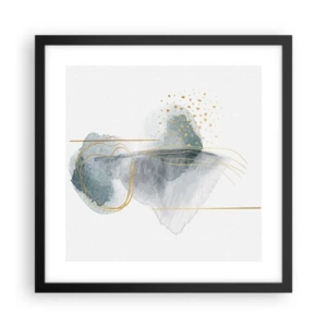 Affiche dans un cadre noir - Poster - À propos de la relation entre le gris et l'or - 40x40 cm