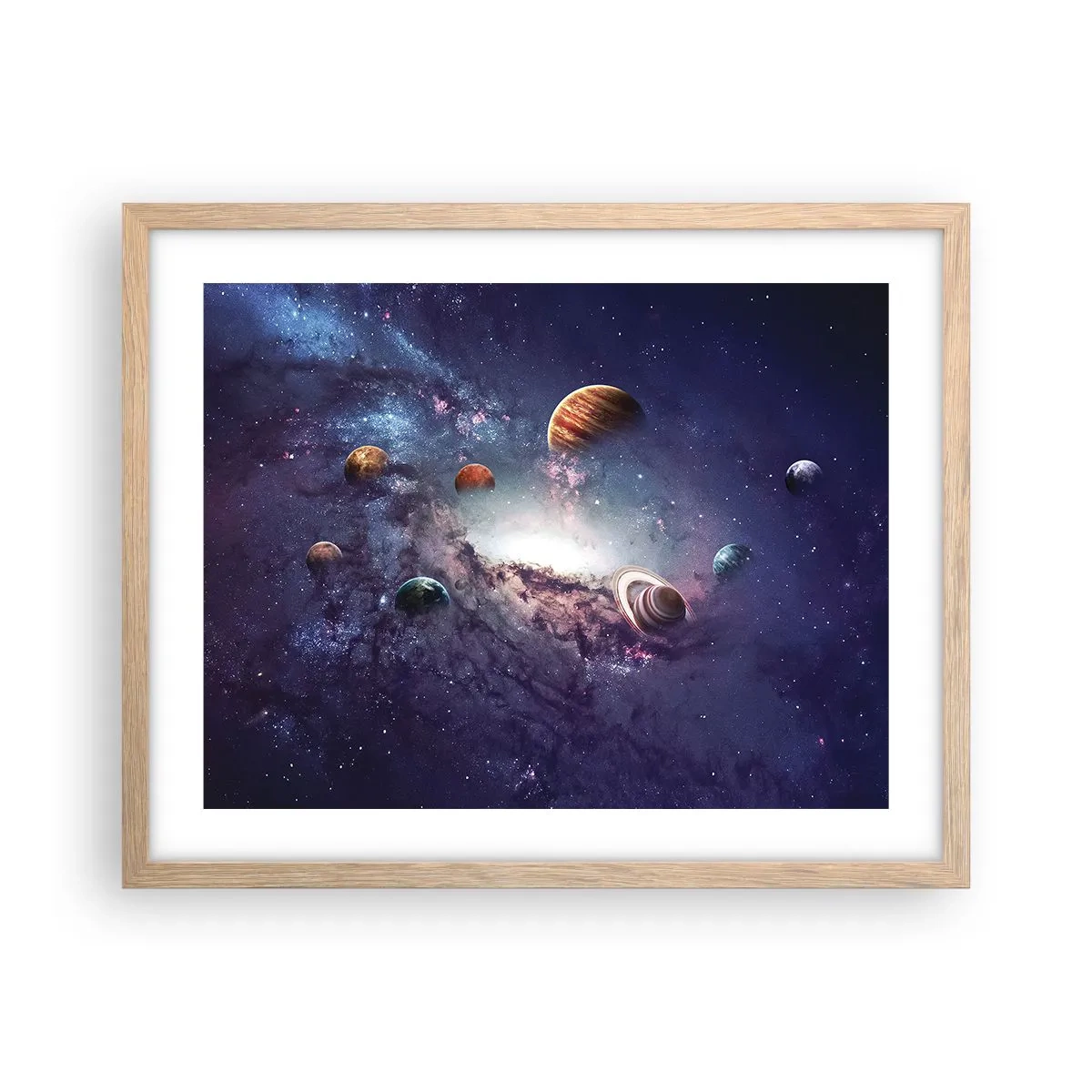 Affiche dans un chêne clair - Poster - Système de danse solaire - 50x40 cm