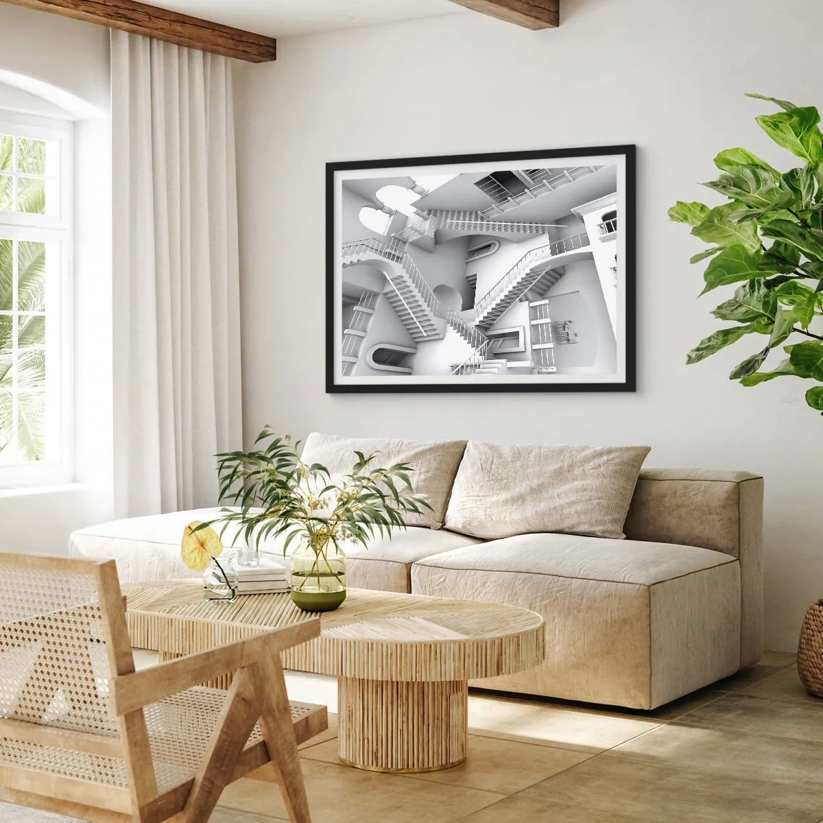 Affiche dans un cadre noir - Poster - Paradoxes spatiaux - 91x61 cm