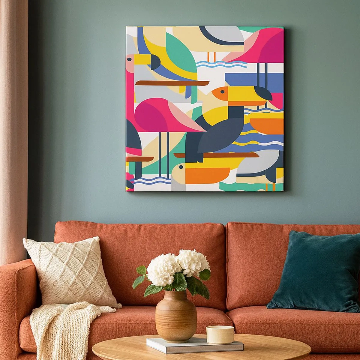 Impression sur toile - Image sur toile - Fête des oiseaux - 30x30 cm