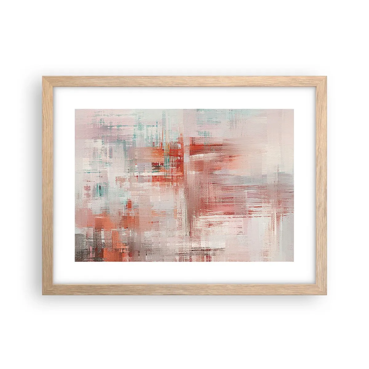 Affiche dans un chêne clair - Poster - Brumeux. Mais rose - 40x30 cm