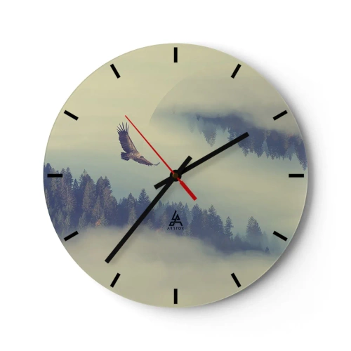 Horloge murale - Pendule murale - J'ai vu l'ombre d'un aigle - 40x40 cm