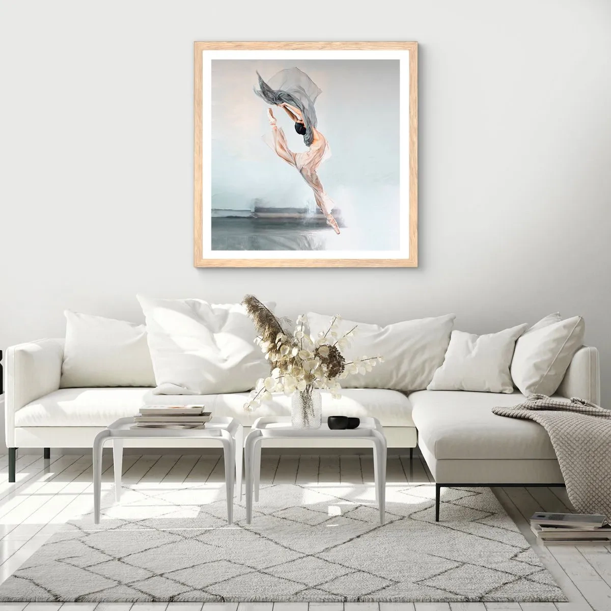 Affiche dans un chêne clair - Poster - Dans le ravissement de la danse - 40x40 cm