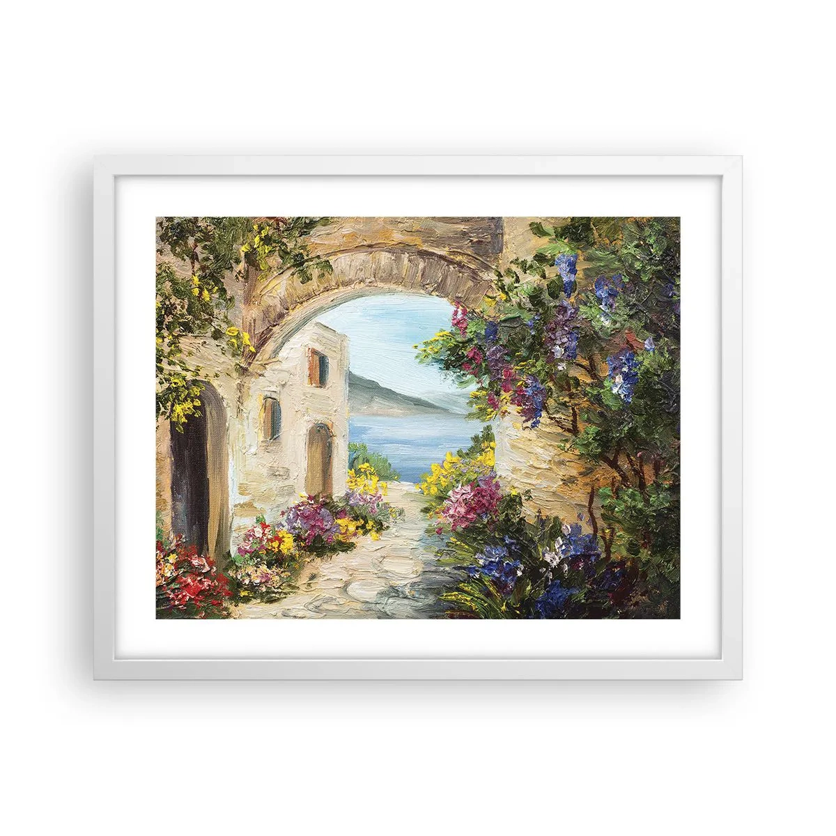 Affiche dans un cadre blanc - Poster - Le charme d'une province côtière - 50x40 cm