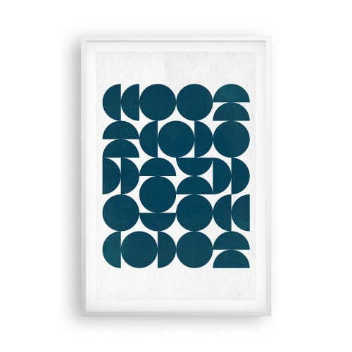 Affiche dans un cadre blanc - Poster - Cercles et demi-cercles - 61x91 cm