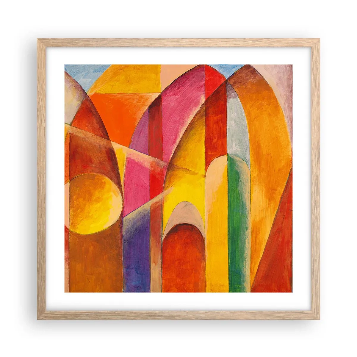 Affiche dans un chêne clair - Poster - Cathédrale du soleil - 50x50 cm