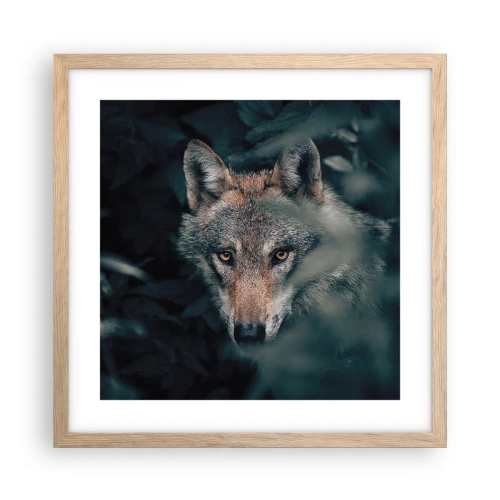 Affiche dans un chêne clair - Poster - Chasseur - 40x40 cm