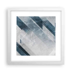 Affiche dans un cadre blanc - Poster - Composition spatiale - mouvement gris - 30x30 cm