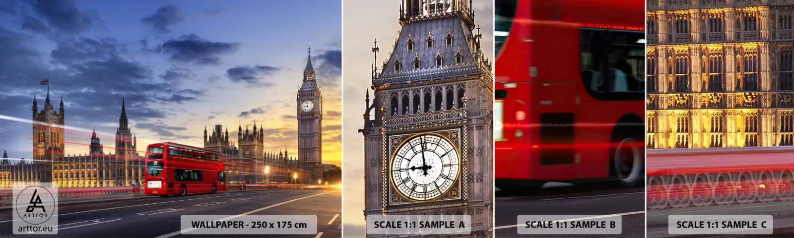 Échantillon De Papier Peint Standard Eco - Caractères spéciaux - Ville, Londres, Architecture - 100x30 cm