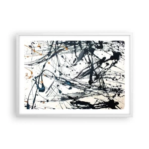 Affiche dans un cadre blanc - Poster - Abstraction expressionniste - 70x50 cm