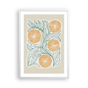 Affiche dans un cadre blanc - Poster - Ethnique avec une pointe d'abstraction - 50x70 cm