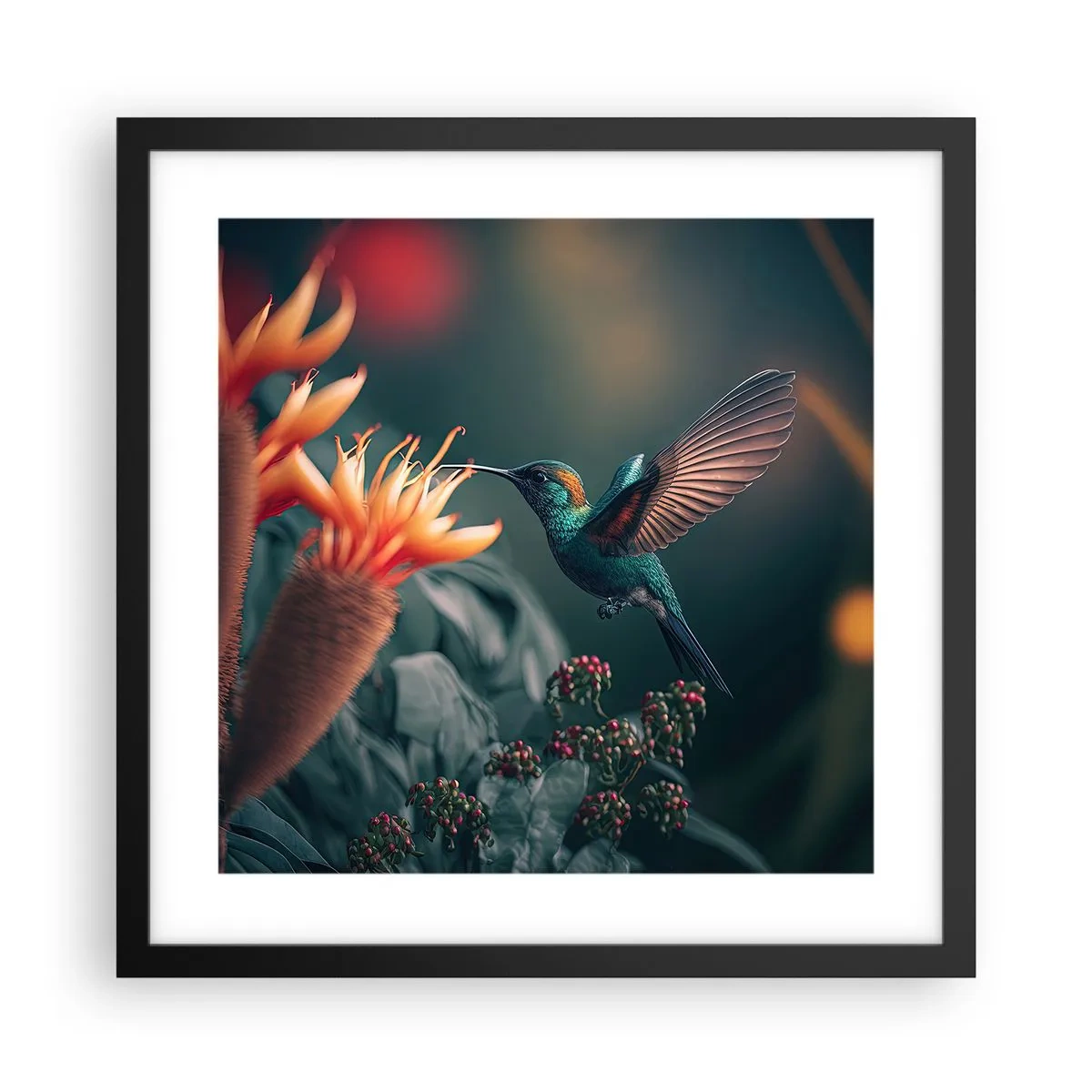 Affiche dans un cadre noir - Poster - une vie vraiment colorée - 40x40 cm