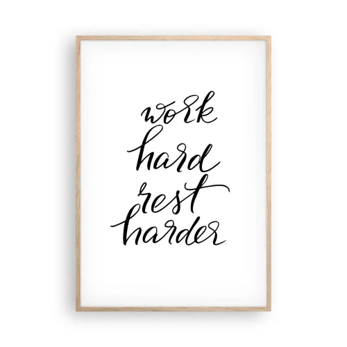 Affiche dans un chêne clair - Poster - Équilibre de vie - 70x100 cm