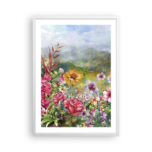 Affiche dans un cadre blanc - Poster - Un jardin devenu fou - 50x70 cm