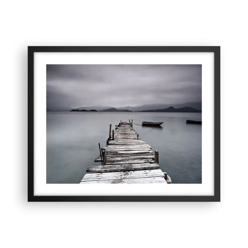 Affiche dans un cadre noir - Poster - Tu peux partir demain - 50x40 cm