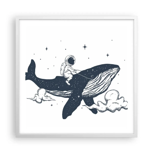 Affiche dans un cadre blanc - Poster - Aventure spatiale - 60x60 cm