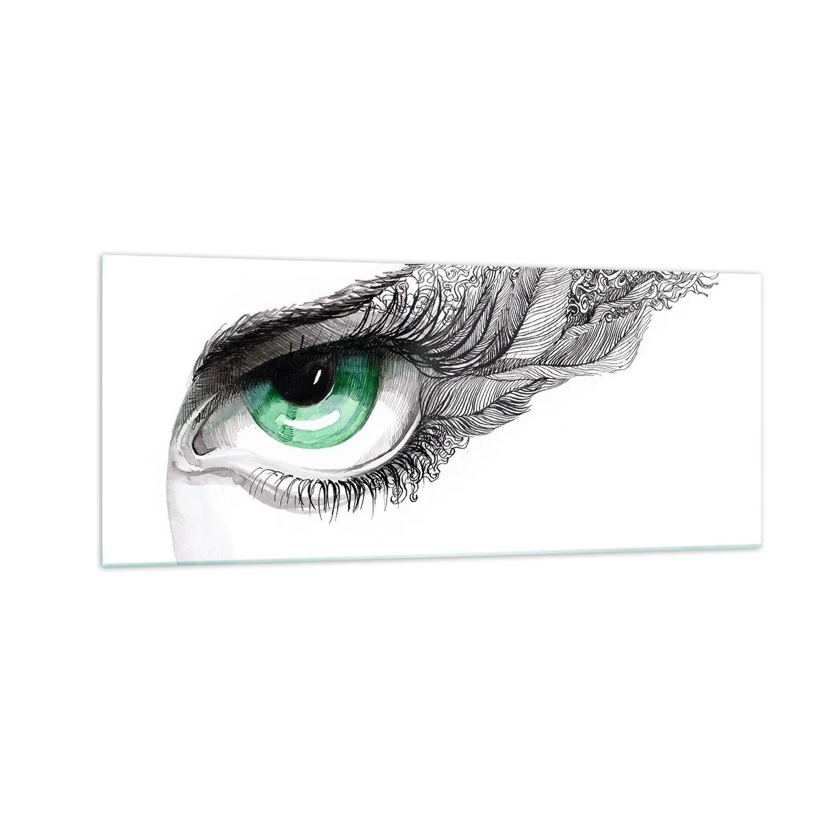 Impression sur verre - Image sur verre - Belle et prête à l'attaque - 100x40 cm