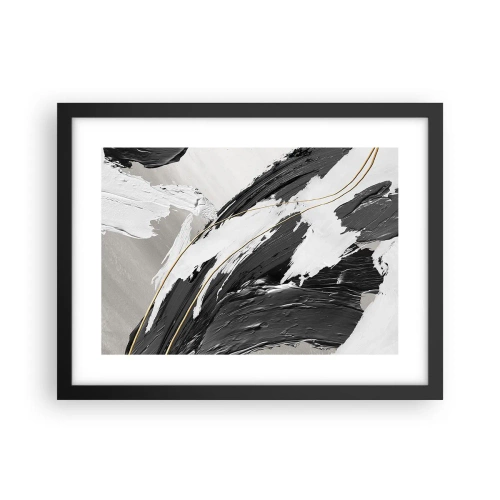 Affiche dans un cadre noir - Poster - L'abstraction à grande échelle - 40x30 cm