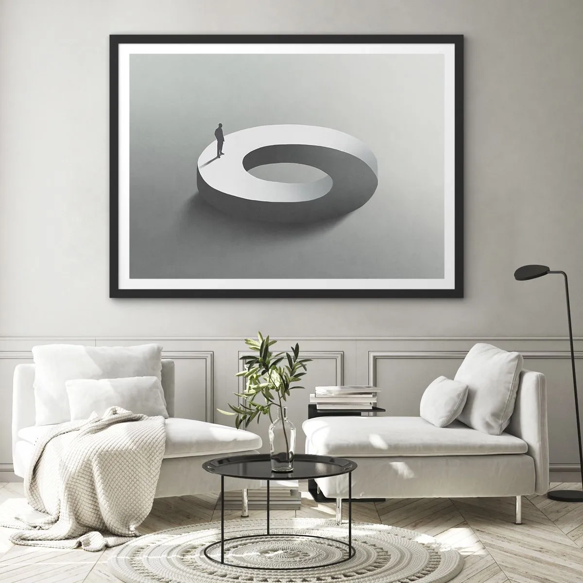 Affiche dans un cadre noir - Poster - Et sois intelligent ici - 91x61 cm