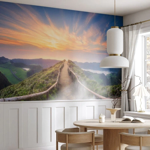 Papier Peint Autocollant Deluxe Sticker - Proche du ciel - Paysage de montagne, Nature, Coucher de soleil - 250x175 cm
