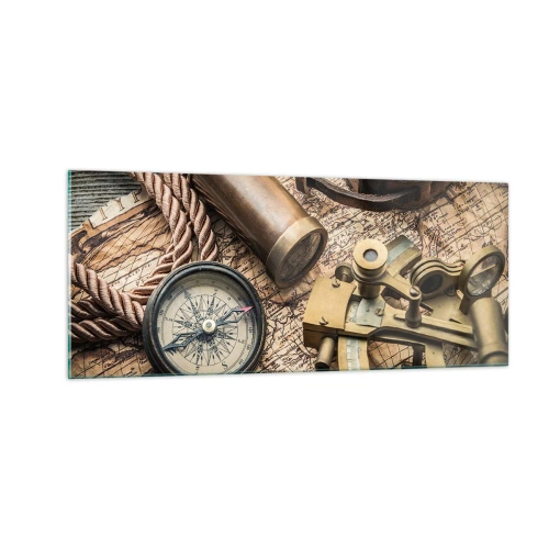 Impression sur verre - Image sur verre - Fixer un cap - 100x40 cm