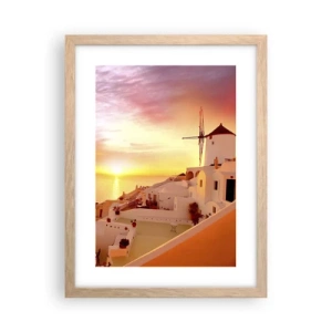 Affiche dans un chêne clair - Poster - Fondre en blanc et or - 30x40 cm