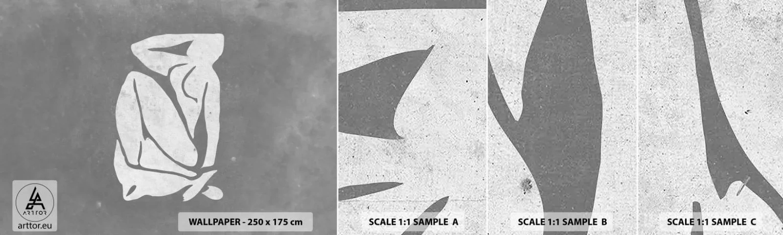 Échantillon de Papier Peint Autocollant Deluxe Sticker - En pensée - Minimaliste, Acte, Délicat - 100x30 cm