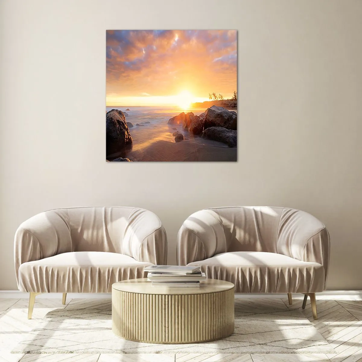 Impression sur verre - Image sur verre - Brise lumineuse du soir - 70x70 cm