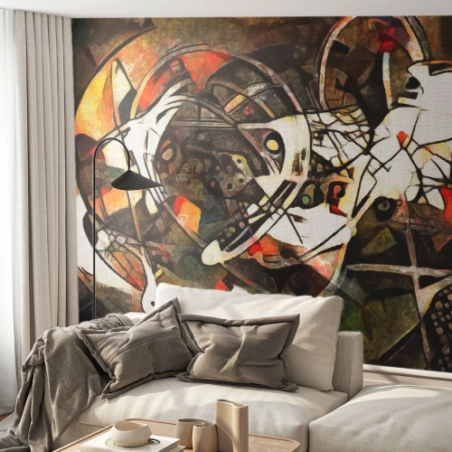 Papier peint sur mesure Premium Sand - Vous entendez le mouvement ? - Abstraction, Cubisme, Morceau