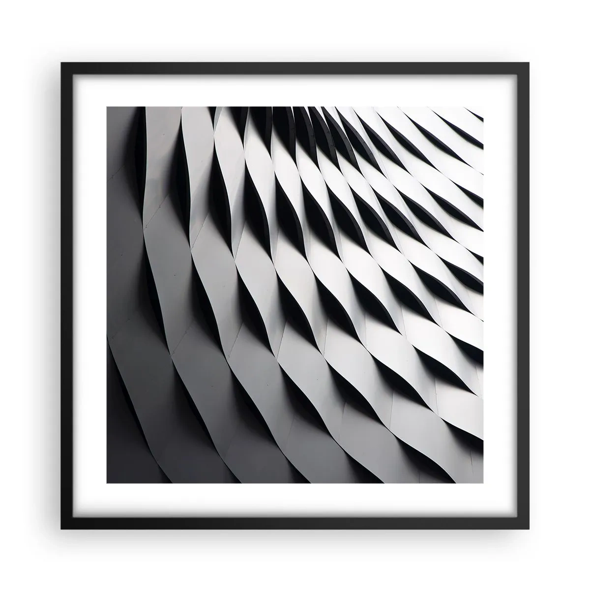 Affiche dans un cadre noir - Poster - A la surface des vagues - 50x50 cm