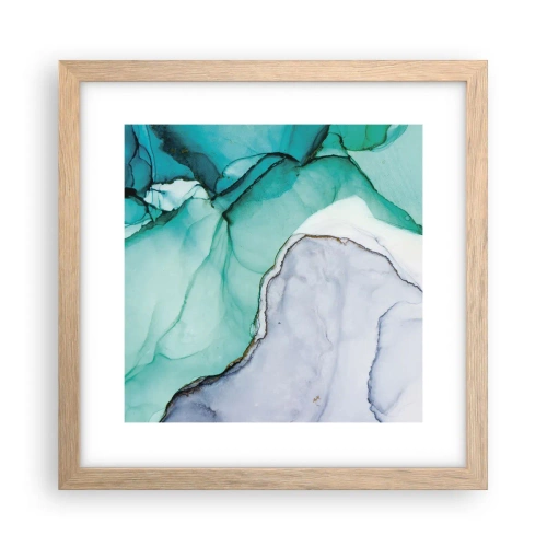Affiche dans un chêne clair - Poster - Étude de turquoise - 30x30 cm