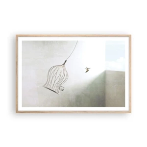 Affiche dans un chêne clair - Poster - Dans son élément - 91x61 cm