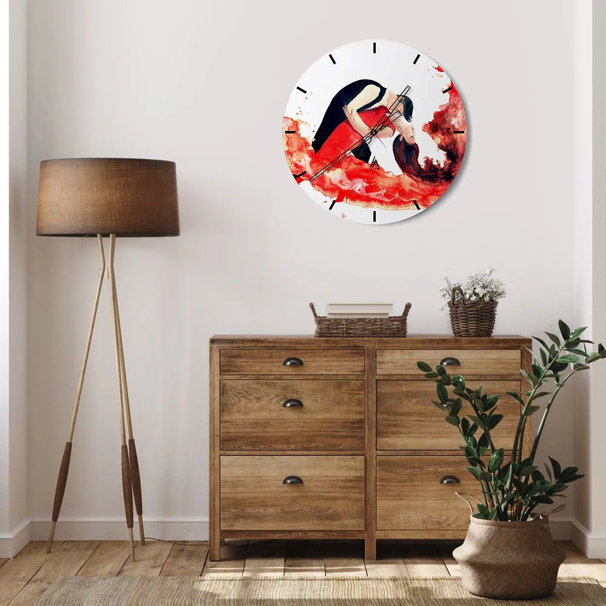 Horloge murale - Pendule murale - Tango - une vague sensuelle - 40x40 cm