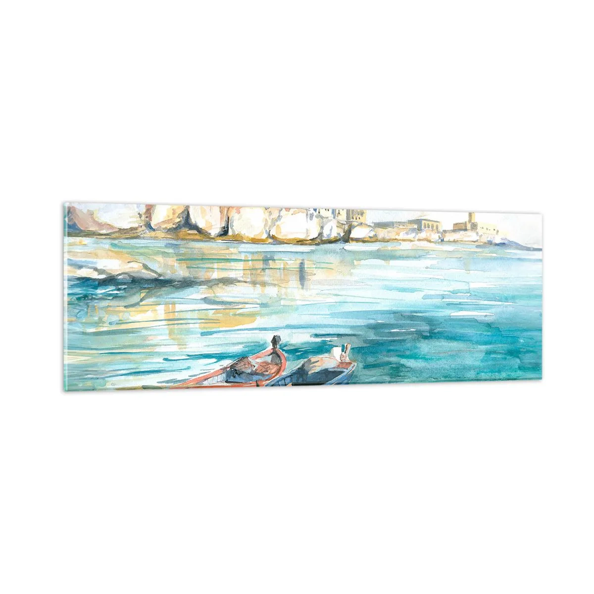 Impression sur verre - Image sur verre - Paysage dans l'azur - 90x30 cm