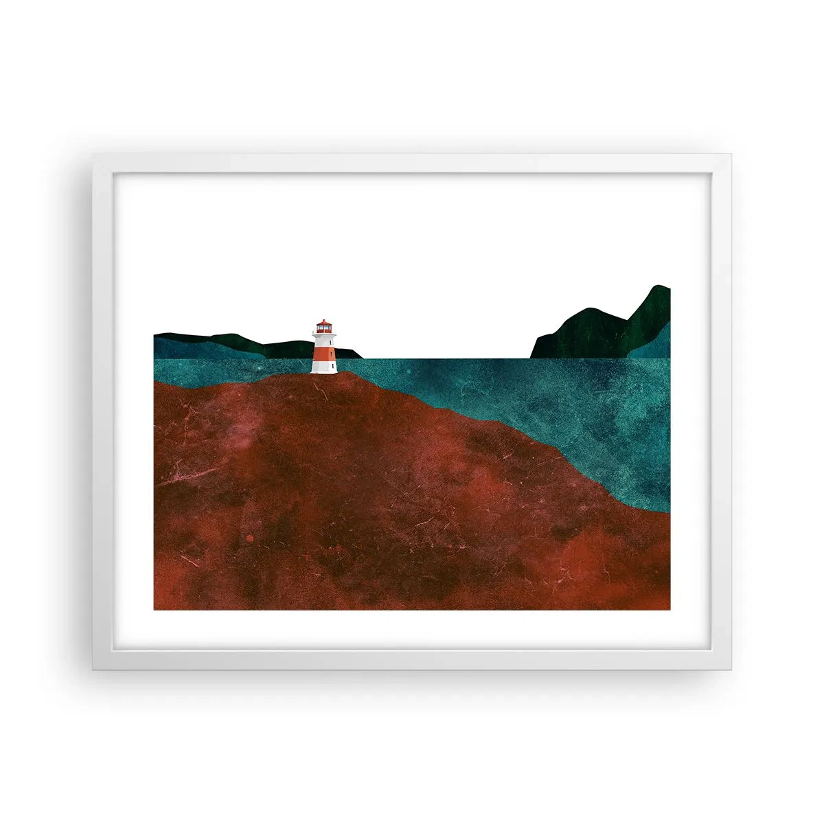Affiche dans un cadre blanc - Poster - En regardant la mer - 50x40 cm