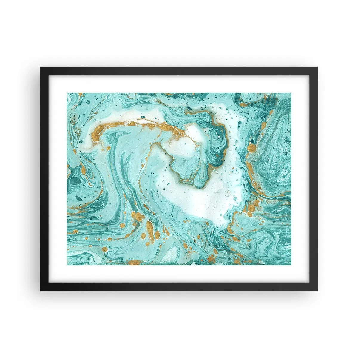 Affiche dans un cadre noir - Poster - Sous la grande vague de l'ère Edo - 50x40 cm