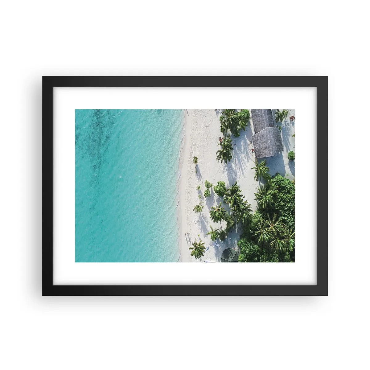 Affiche dans un cadre noir - Poster - Vacances au paradis - 40x30 cm