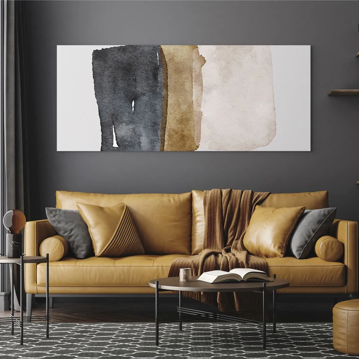 Impression sur verre - Image sur verre - Composition de couleurs de la terre - 90x30 cm